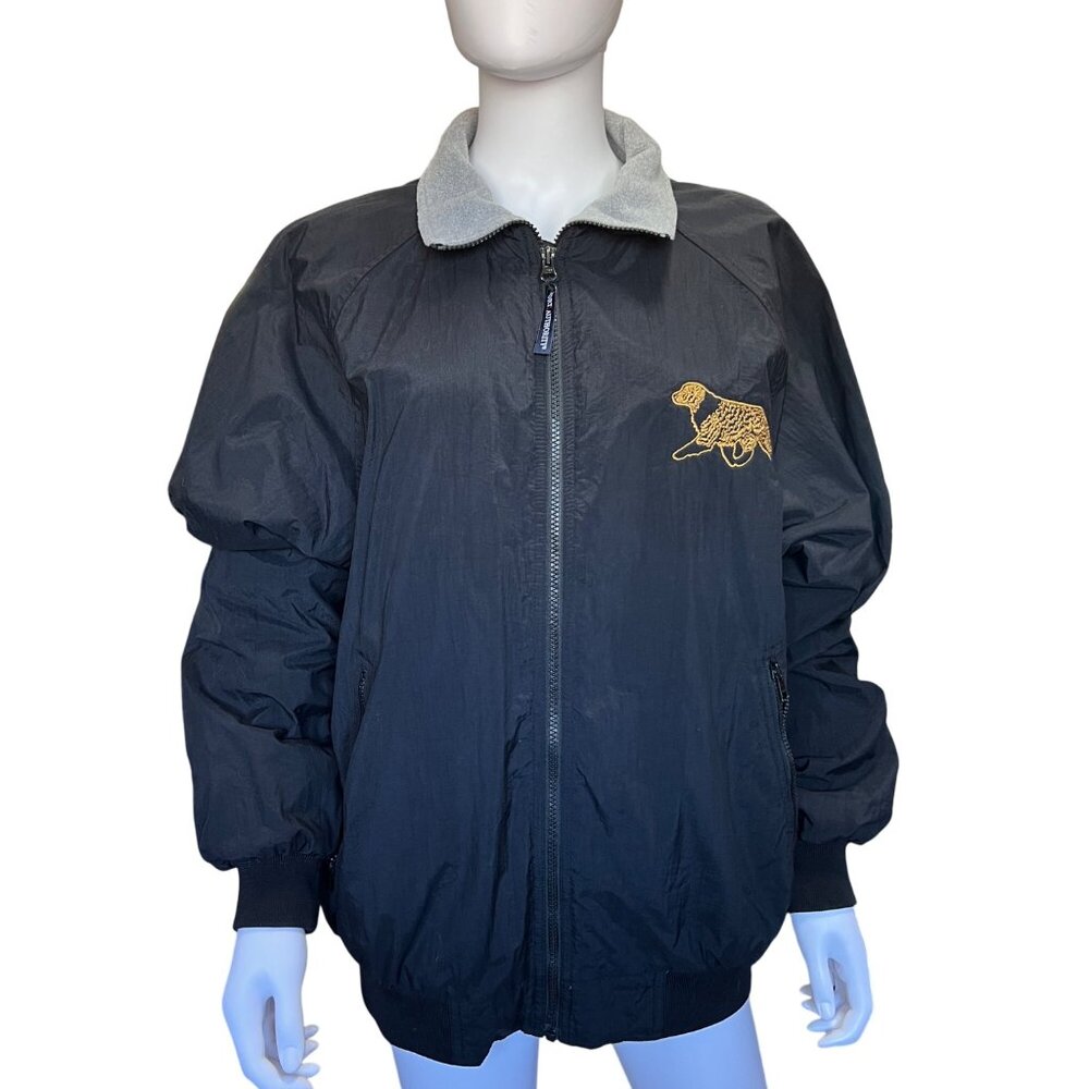 Port Authority Black Jacket Embroidered Aussie Design Full Zip Womens Size Large